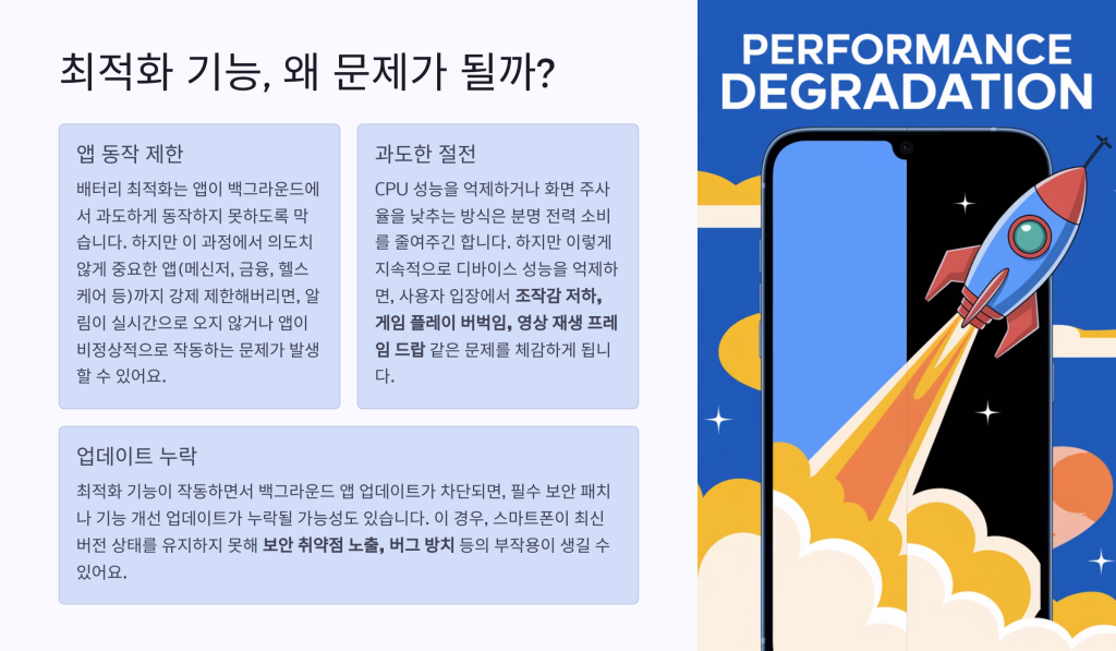 갤럭시 배터리 최적화 단점