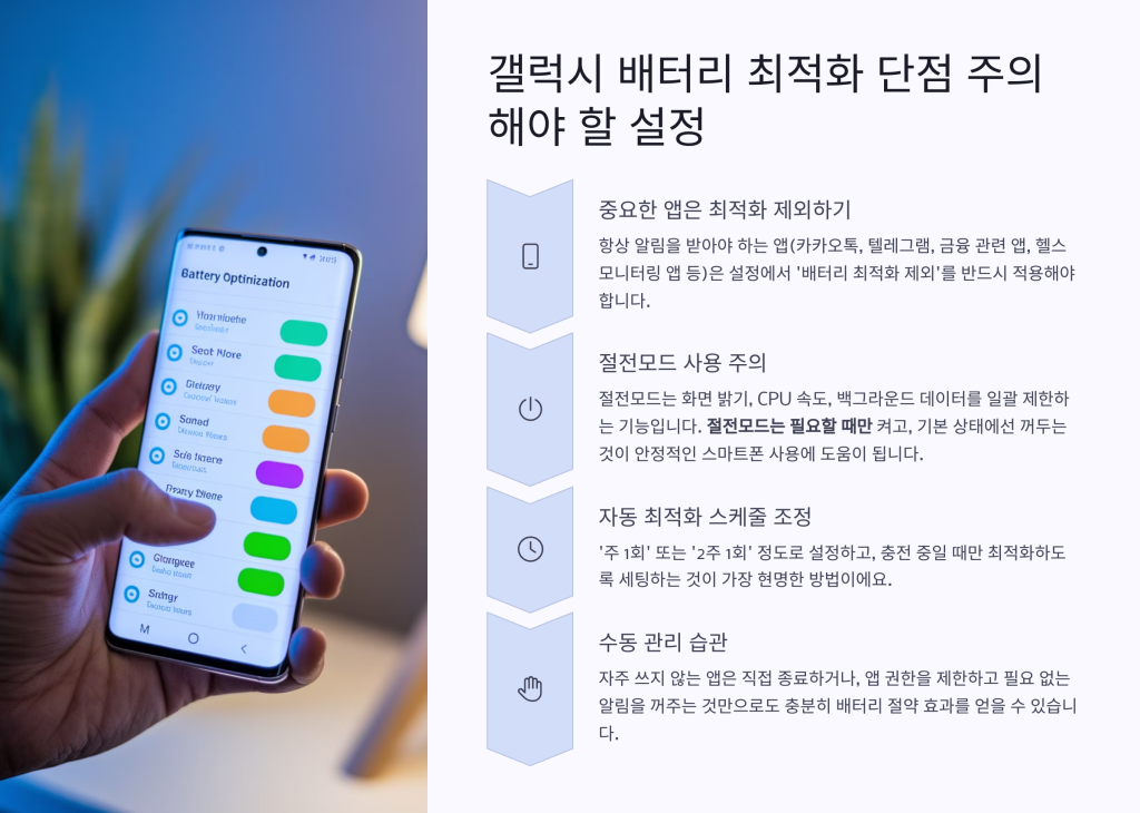 갤럭시 배터리 최적화 단점