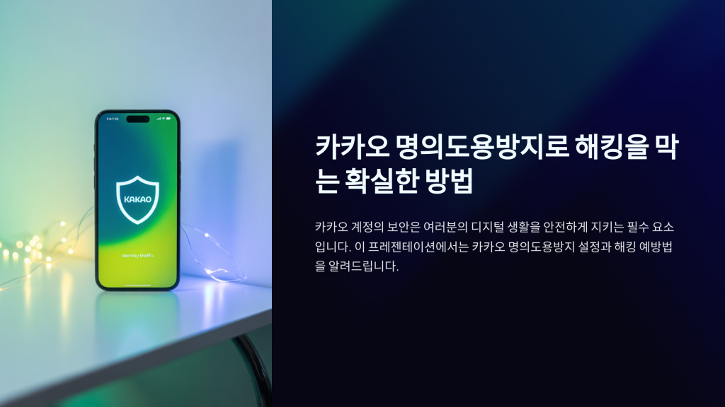 카카오 명의도용방지 해킹