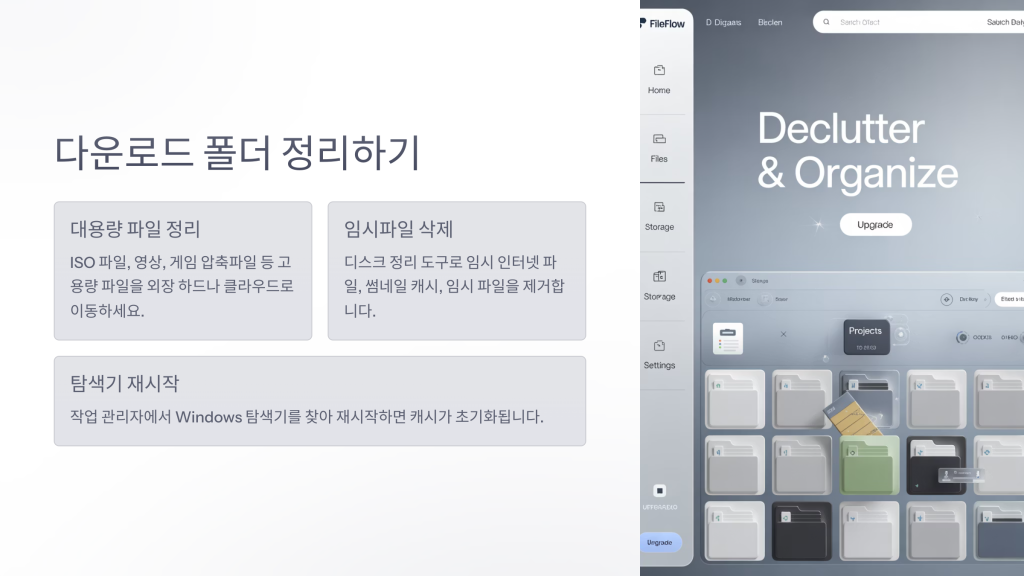 윈도우 다운로드 폴더 응답 없음