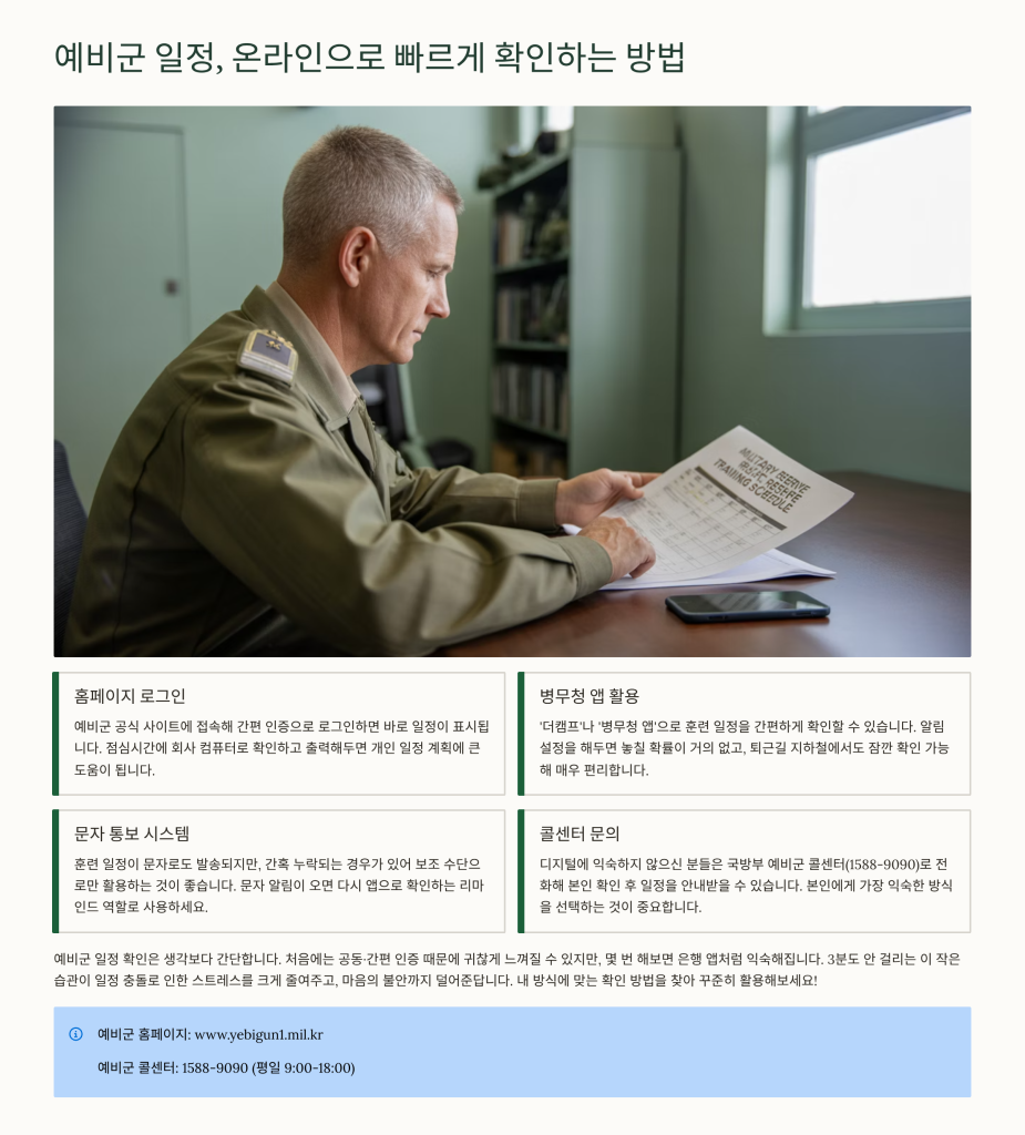 예비군 날짜 확인 방법