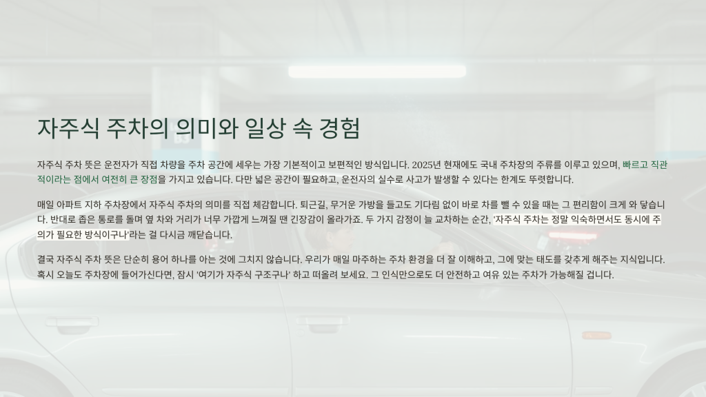 자주식 주차 뜻
