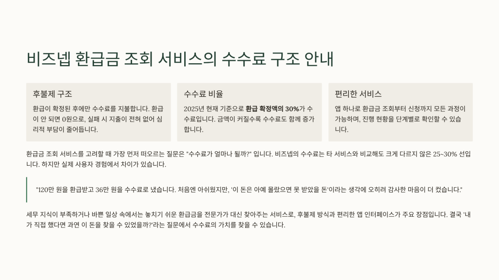 비즈넵 환급금 조회